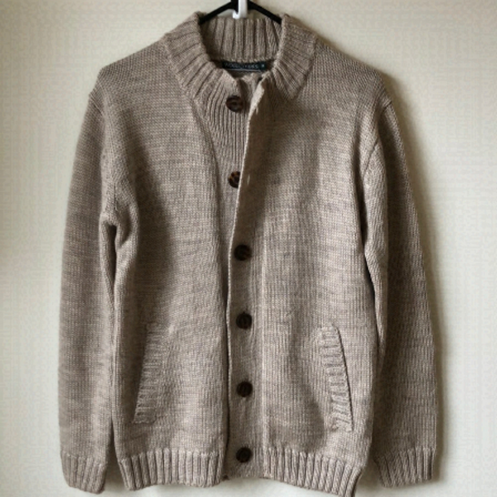 𝅺UNISEX WOOLOVERS Mark Zipper Cardigan with pockets. 100% wool.